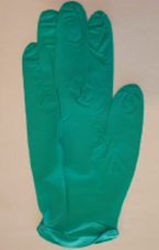 An image of a dark green medical glove
